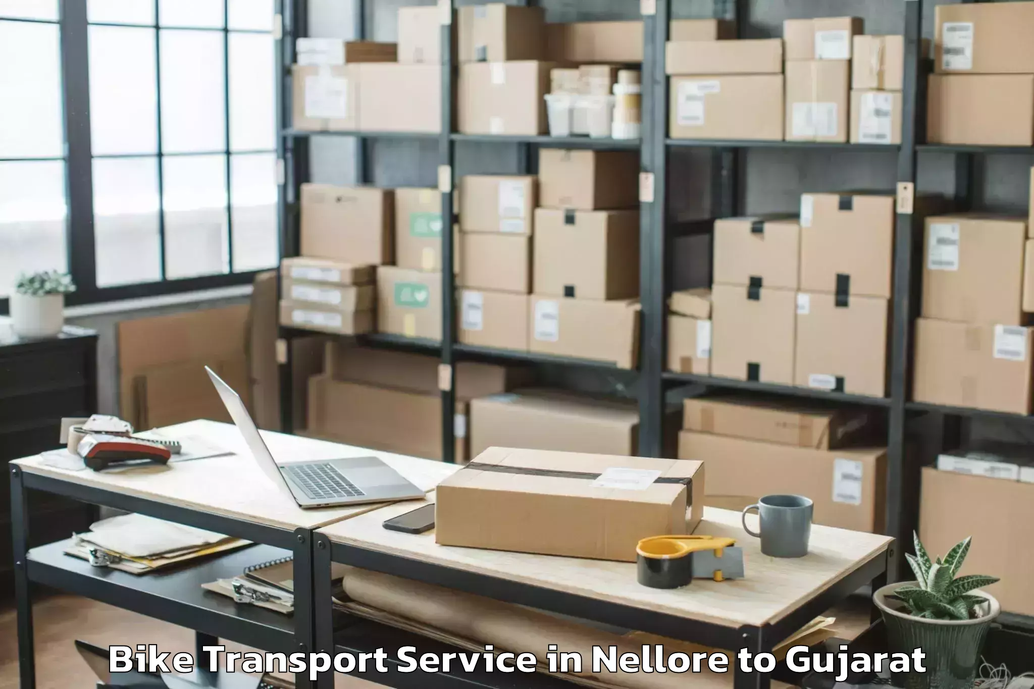 Easy Nellore to Gujarat University Of Transpla Bike Transport Booking